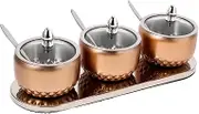 OKUMEYR 1 Set Box Lidded Condiment Canister Spice Jar with Base and Spoon Multi Storage for Salt Sugar and Pepper for Kitchen Organization and Cooking