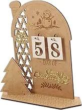 CATIEBYE 1 Set of Christmas Wooden Cabin Calendar Wooden Calendar Christmas