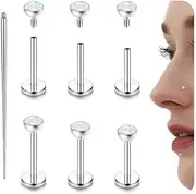 [YADOCA] G23 Titanium Helix Piercing Tragus Earrings Internal Thread Labret Conch Piercing Hypoallergenic Helix Earrings Piercing Ear Silver Gold Tragus Piercing Jewellery