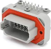 BIZOCA DT13-12PA Gray 12Pin Automotive Waterproof Connector, DT Right Angle PCB Mount Header, Wire-to-Board Plug Socket(DT13-12PA)
