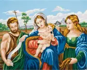 "Christmas" Printed Needlepoint Tapestry Canvas 11592