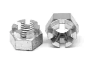 7/16-20 Fine Grade 5 Hex Castle Nut Medium Carbon Steel Zinc Plated