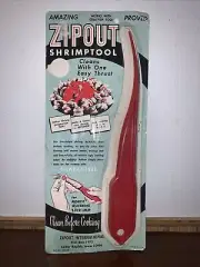 Amazing Zipout Shrimptool, peel & devein shrimp & crawfish, New Old Stock