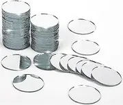 60 Pieces Small Circle Craft Mirror, 2 Inch Mini Mosaic Mirror Tiles Round Decorative Glass Mirror for DIY Crafts