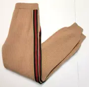 New GUCCI Wool CASHMERE Knit Jogger Pants Women's XS X-SMALL Camel Brown WEB