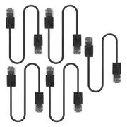 5x Cruxtec Ultra-Thin CAT6A U/UTP Ethernet Compact LAN Cable Cord 0.5m Black