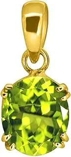 [Tongari] Certified 10.25 Ratti Deluxe Quality Natural Peridot Stone Gold Plated Pendant/Locket 100% Gemstone by Lab Certified(Top AAA+) Quality, Adjustable, Crystal, Peridot