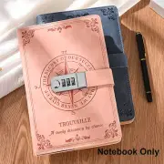 Password Notebook Secret Diary Student Gift A5 220x150mm 100 Pages PU Leather