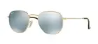 Ray-Ban HEXAGONAL METAL RB 3548N Gold/Grey Silver Flash (001/30 A) Sunglasses