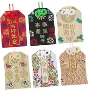 Yardenfun Japanese Luck Charm Pendant 6 Pcs Omamori Charms for Home Car Keychain Unique