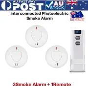 3 ANKA Wireless Interconnected Photoelectric Battery Smoke Alarms & Remote
