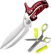 Kitchen Scissors, 2 Pack Kitchen Scissors, Kitchen Shears with Herb Scissors,...
