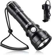 Diving Scuba Flashlight 2000 Lumens 873ft Professional Snorkeling Lights IPX8...