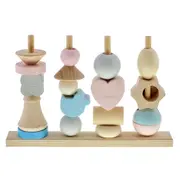 Hess Spielzeug Wooden Stacking Abacus Educational Toy Kids/Toddler 2y+ Natural
