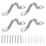 4Pcs Stainless Steel Ceiling Hooks, Pad Eyes Plate Silver