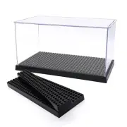 Acrylic Display Case for Figures Dustproof, Clear Display Box with Building B...