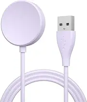 IEOVIEE Upgrade Samsung Galaxy Watch 6/6 Classic Charger, USB C Aluminum Alloy Charging Cable Compatible with Samsung Galaxy Watch 5/5 Pro/Samsung Galaxy Watch 7 (Light Purple, USB)