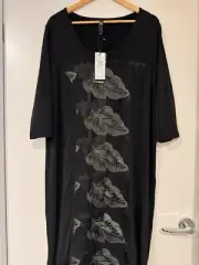 Taking Shape Black Sheath Dress With Gold Embroidery S