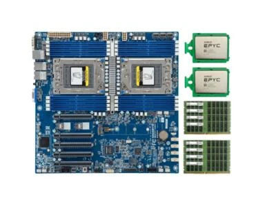 Gigabyte MZ71-CE1 (rev. 3.x/4.x) With 2x AMD EPYC 7532 CPU 256GB(8*32) DDR4 RAM