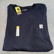 Carhartt Shirt Mens 2XL Loose Fit Blk Pocket Tee K87-M Heavyweight Workwear ED2