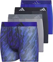 [adidas] Boys Athletic Fit Microfiber Boxer Brief Underwear (4-Pack) Designed for Active Sport and All Day Comfort