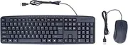 Wired Keyboard and Mouse Combo, Portable Ergonomic Design 113 Keys Keyboard, 1000DPI Mouse for Desktop Laptop