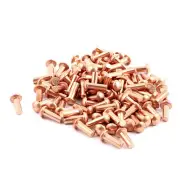 100Pcs 3mm x 8mm Round Head Copper Solid Rivets Fasteners
