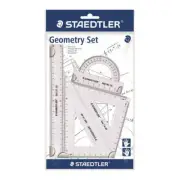 Staedtler High Quality Geometry Set Clear Bevelled Edge Abrasion Resistant