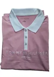 Tommy Hilfiger WOMEN'S Cotton Polo Shirt Collared Top Embroidery Logo Mauve LG