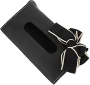 CHILDWEET Car Tissue Box Napkin Holds Tissue Holder for Car Visor Napkin Holder Pu Black