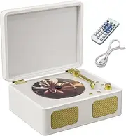 Retro Portable CD Player -Compatible5.4 Wireless CD Music Player(White)