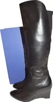 Stuart Weitzman OTK Boots Stretch Back 9 Wedge Pointed Toe PARKWAY Booties