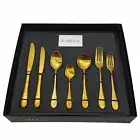 NEW SOHO CUTLERY 56 PIECE BOXED SET Fork Knife Dessert Spoon Teaspoon 4 COLOURS