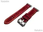 Burgundy Brushed Leather Stitched Band Strap for Fitbit Ionic Smartwatches