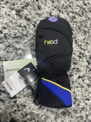 HEAD Junior Boy’s Insulated Ski/Winter Mittens, XS Age 2-4 Black/Navy, Side Zip