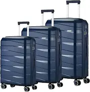 [MAZAM] Luggage Set 3pcs with TSA Lock 20" 24" 28" Hard Shell Suitcase Navy