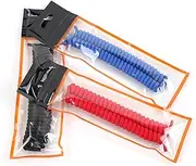 [DEARMAMY] 6pcs Elastic Curly Coiled Shoe Laces Set Comfortable Latex Laces for Sneakers Casual Shoes Red Blue Easy to Wear for Seniors