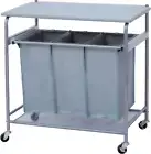 Laundry Hamper Trolley with Slide Tray 3 Washing Basket Bag Sort + Ironing Board