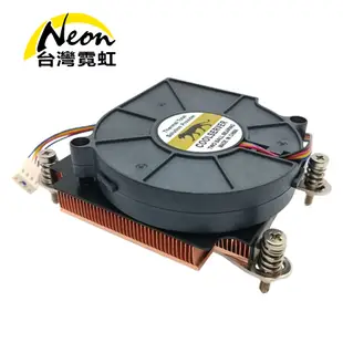 台灣霓虹 1U超薄側吹AMD AM4全銅散熱器 8cm主機風扇 純銅散熱片 雙滾珠軸承
