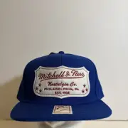 Mitchell & Ness Blue w/ Felt Shield Wool Fitted Hat NEW 7 3/4