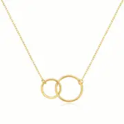 9ct Yellow Gold 42cm Double Circle Necklace