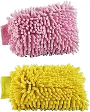 HIDOSNG 2 Pack Premium Car Wash Glove Microfibre | Scratch-Free Car Wash Mitt | Double Sided Glove for Car Cleaning Microfiber Car Wash Mitt