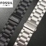 【高品質】FOSSIL化石手錶帶鋼帶男女精鋼實心黑色適配JR1401 FS5088 BQ2330