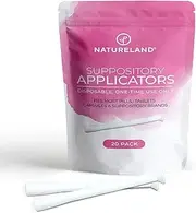 [20 Pack] Natureland Vaginal Suppository Applicators for Women, Designed in USA, Soft Tip Auxiliary Tool for Pills, Boric Acid, and pH Balance Tablet Suppositories, Individually Wrapped