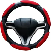 Rayauto Steering Wheel Cover -Odorless, Cooler Hands in Summer, Warmer Hands in Winter (Red)