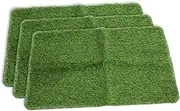Kisangel 3Pcs Artificial Grass Door Mat Realistic Imitated Turf Floor Pads for Outdoor Indoor Use Durable Welcome Doormat for Garden Balcony and Home Decor