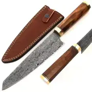 Custom Handmade Damascus Steel Camping Survival Bushcraft Kitchen Chef Knife