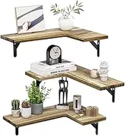 3 Pack Rustic Wood Wall Shelves, Floating Shelves,Bathroom Racks,Storage Partition Board,for Bedroom,Bathroom,Living Room,Kitchen,Laundry Room,for Wall Storage or Decoration