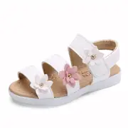 Nevenka Girls Fashion Flower Sandals Flat Open Toe Shoes for Summer-White