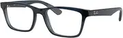 [Ray-Ban] RX7025 Eyeglasses Bundle: RX 7025 5719 Transparent Grey/Blue and Universal Anti-slip Silicone Leash, Transparent Grey/Blue